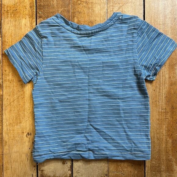 Cherokee Shirt size 12 months Blue and White stripe Short Sleeve Summer Boy - Picture 4 of 4